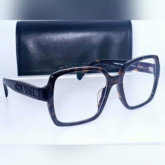 Chanel - Square Eyeglasses RX Frames Blue light-  Dark Tortoise 5408 A - Picture 8 of 11